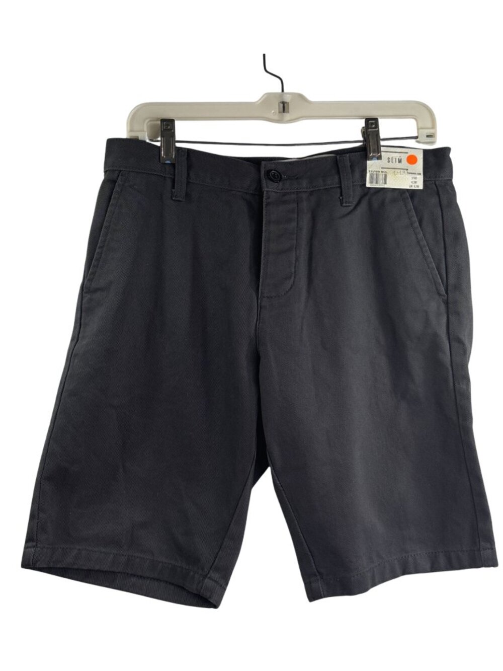 Topman Men's Midrise Button Fly Denim/Chino Cotton Shorts Size 30 Slim Gray NWT
